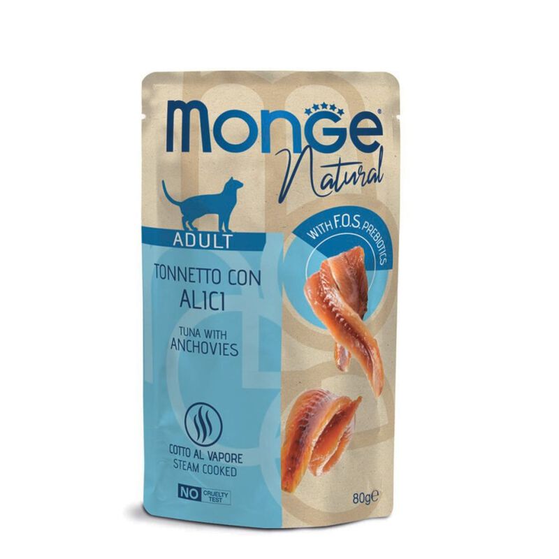 Monge Natural Cat Adult Pezzetti di Tonno con Alici 80 gr