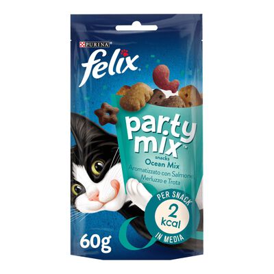 Felix Party Mix Snack Cat Ocean Mix con Salmone Merluzzo e Trota 60 gr