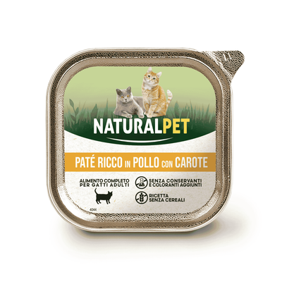 Naturalpet Cat Adult pat&eacute; ricco in pollo con carote 100gr