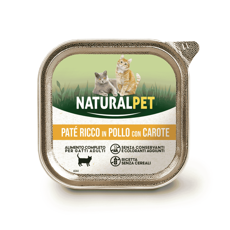 Naturalpet Cat Adult pat&eacute; ricco in pollo con carote 100gr