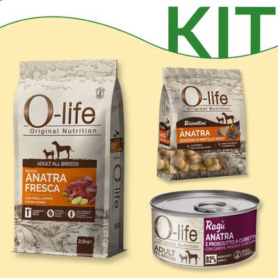 Kit alimentazione premium con carne fresca O-life Dog All Breeds