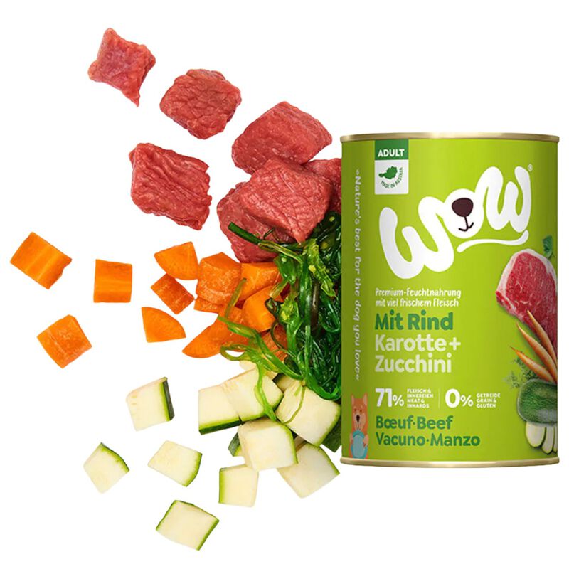Wow Dog Adult Manzo con Carote e Zucchine 400 gr