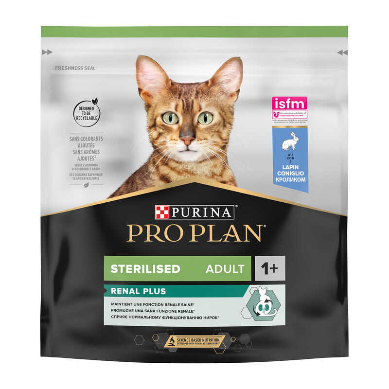 Purina Pro Plan Renal Plus Cat Adult 1+ Sterilised con Coniglio 400 gr