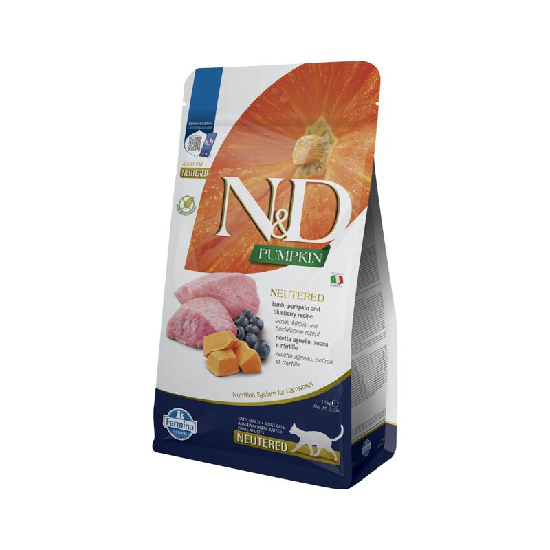N&D Farmina Pumpkin Neutered Cat Agnello e Mirtillo 1,5 kg