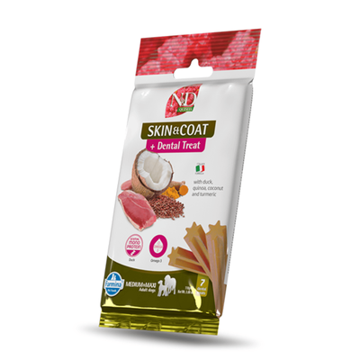 N&D Farmina Dog Medium&Maxi Dental Treat Skin & Coat Duck 100g