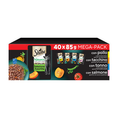 Sheba Nature's Collection Selezione Assortita in Salsa 40 pz x 85 gr