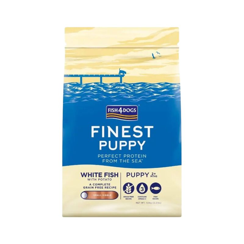 Fish4dogs Finest Dog Puppy Small Pesce Bianco 1,5 kg