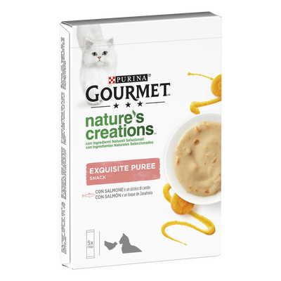 Gourmet Nature's Creations Snack per gatti Salmone e Carota 5 x10 gr