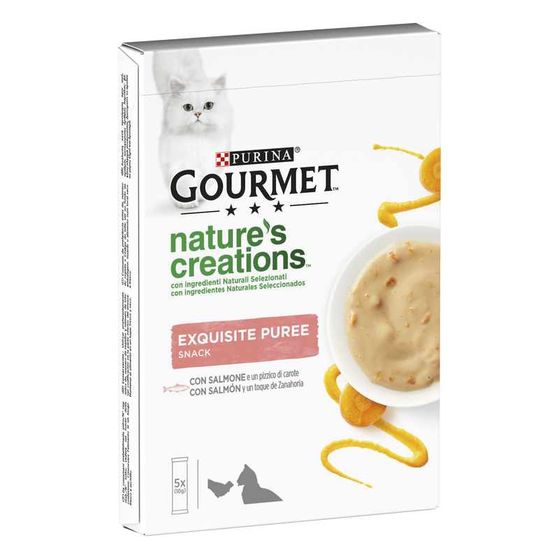 Gourmet Nature's Creations Snack per gatti Salmone e Carota 5 x10 gr