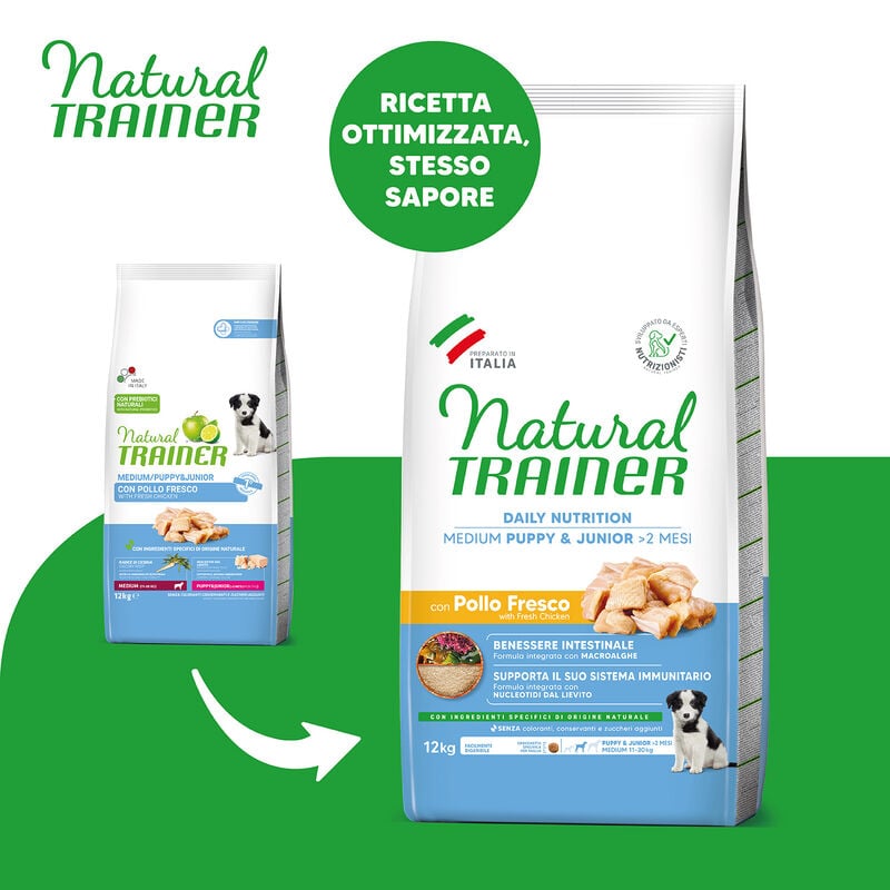 Natural Trainer Dog Puppy&Junior Medium Pollo 12 kg