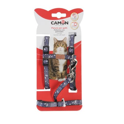 Camon Camon Parure pettorina ah H con guinzaglio per gatti Blue