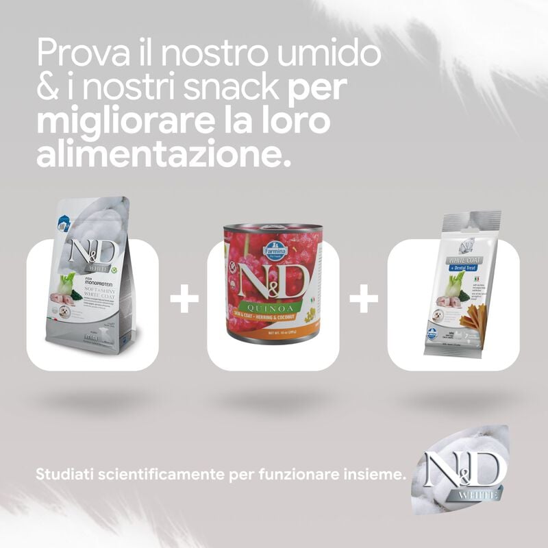 N&D Farmina White Puppy Mini Branzino, spirulina e finocchio 1,5 kg