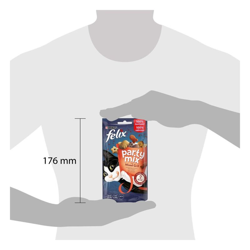 Felix Party Mix Snack per gatti Mixed Grill con Manzo Pollo e Salmone 60 gr