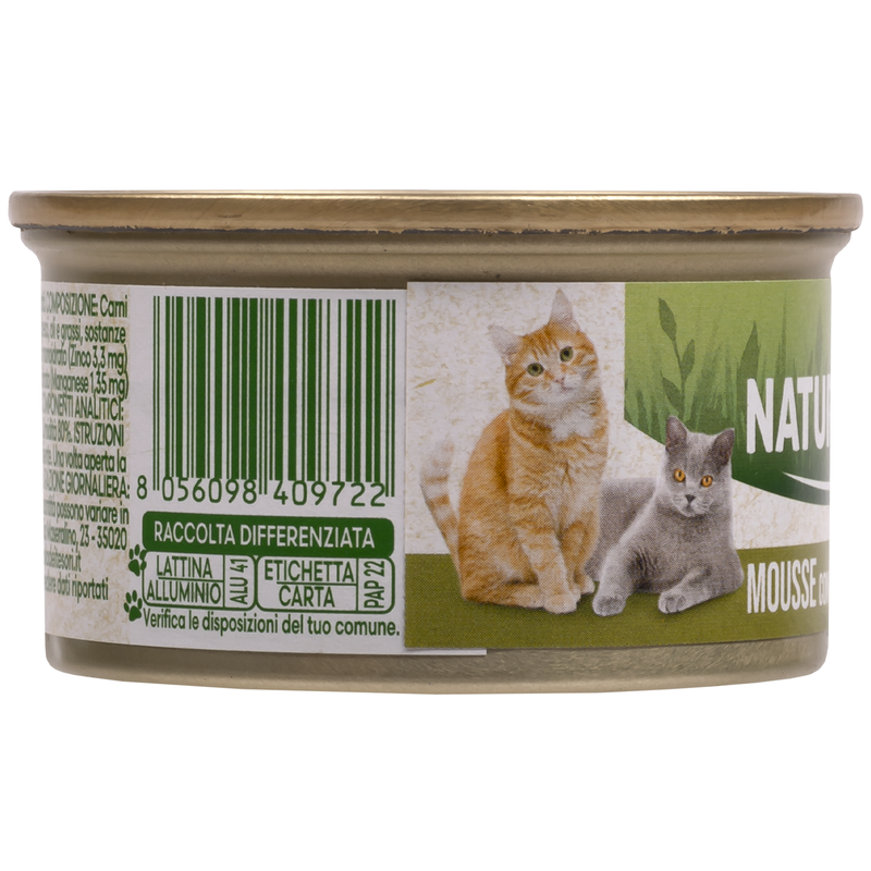 Naturalpet Cat Adult Mousse con Pollo Tacchino e Coniglio 85 gr