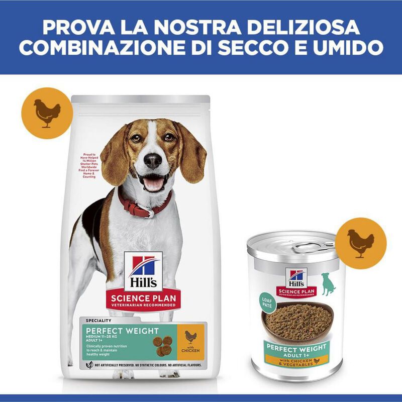 Hill's Science Plan Dog Perfect Weight Medium con Pollo 2 kg