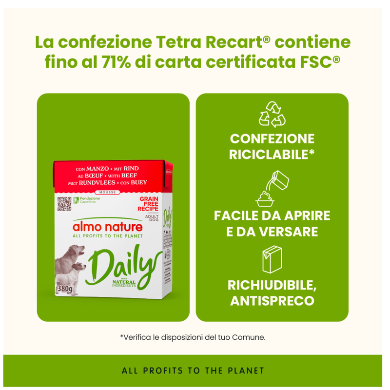 Almo Nature Daily Dog Adult con manzo 380gr