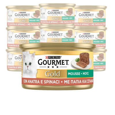 Gourmet Gold Cat Adult Mousse con Anatra e Spinaci 85 gr