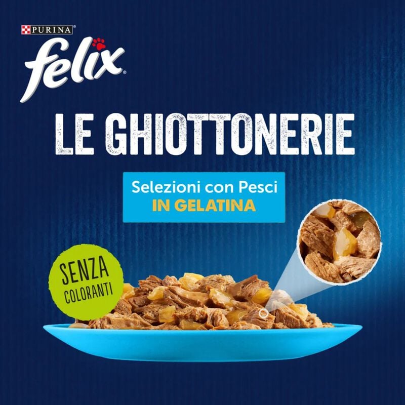 Felix Le Ghiottonerie Cat Selezioni con pesci Salmone con Tonno 12 x 85 gr