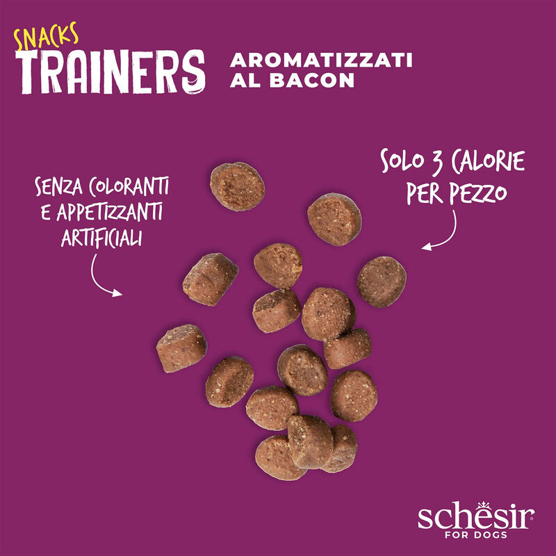 Schesir Dog Adult Snacks Trainers al Bacon 113 gr