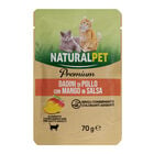 Naturalpet Cat Adult Dadini di Pollo con Mango in salsa 70g