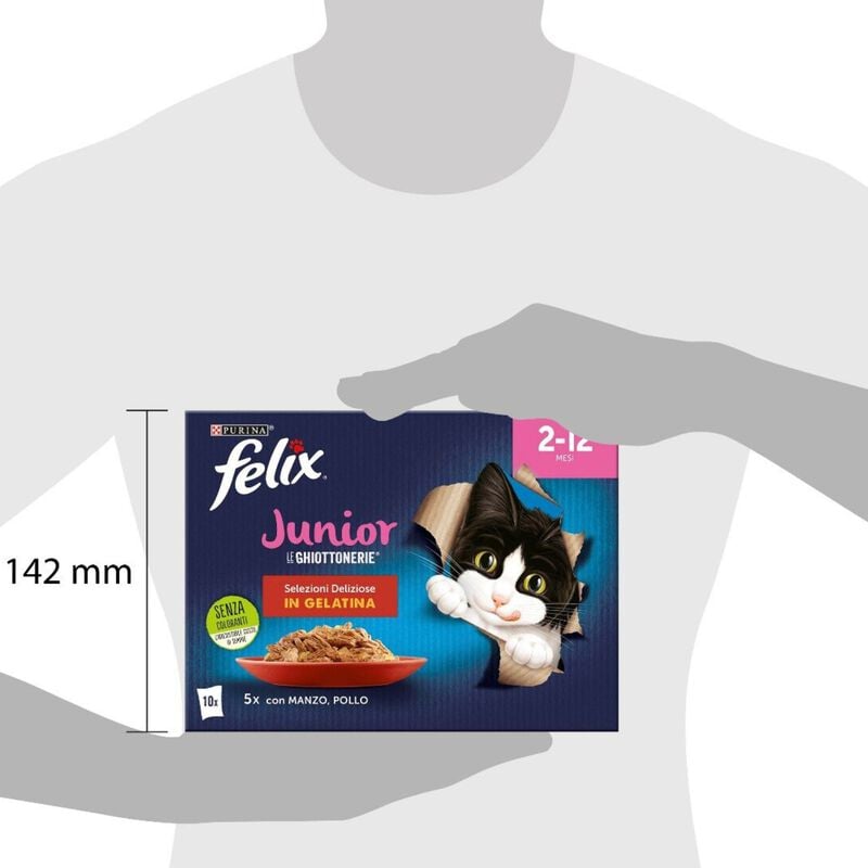 Felix Le Ghiottonerie Kitten Selezioni Deliziose Manzo e Pollo 12 x 85 gr