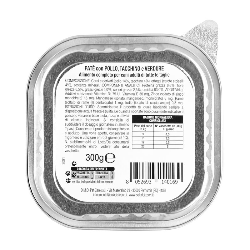 Dag Dog Adult All breeds Pat&egrave; con Pollo, tacchino e verdure 300 gr
