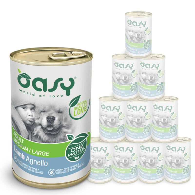 Oasy Dog Adult Medium Large One Protein Agnello Lattina 400 gr