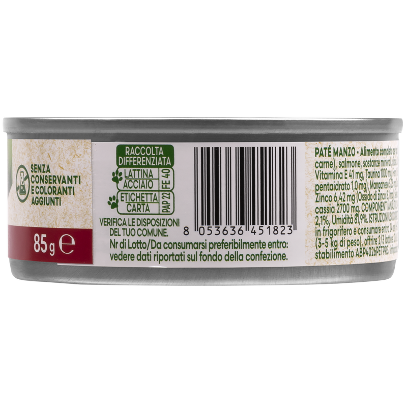 Naturalpet Cat Sterilised Pat&eacute; Manzo 85gr
