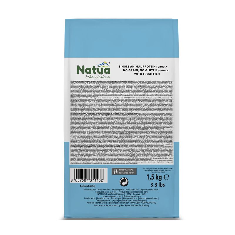 Natua Cat Steril Pesce 1,5kg
