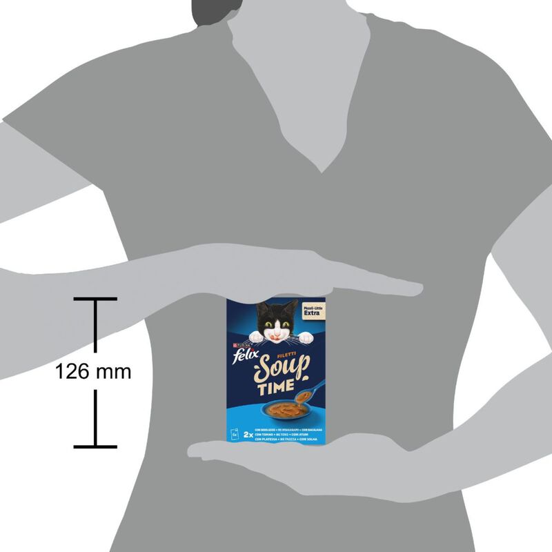 Felix Soup Cat Adult Filetti Merluzzo Tonno e Platessa 6 pz x 48 gr