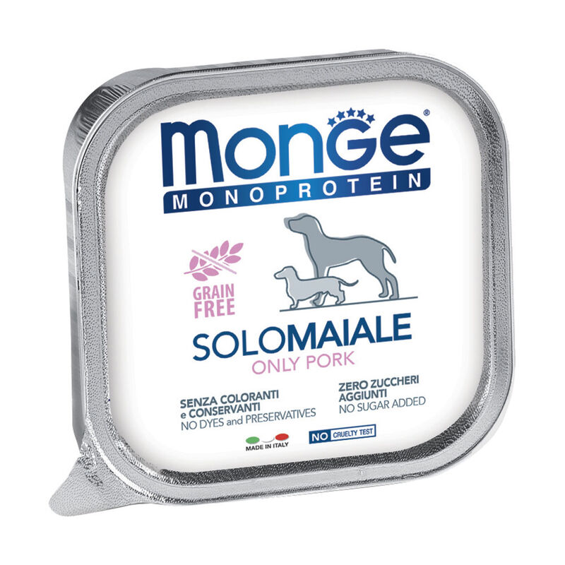 Monge Monoprotein per cani adulti Pat&eacute; Solo Maiale 150 gr