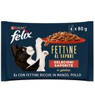 Felix Cat Adult Fettine al vapore Manzo e Pollo 4 pz x 80 gr
