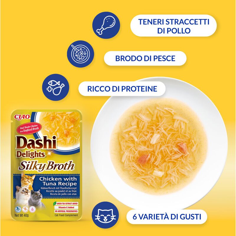 Ciao Dashi Delights Silky Broth Brodo Dashi con straccetti di Pollo e Formaggio 40 gr