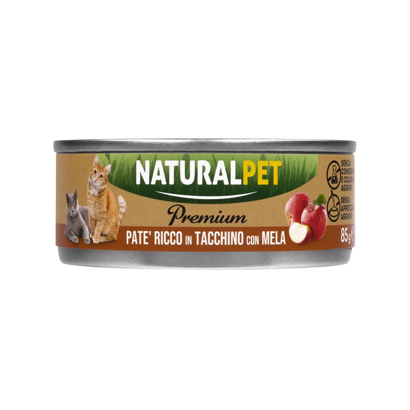 Naturalpet Premium Cat Adult Pat&eacute; ricco in Tacchino con mela 85gr