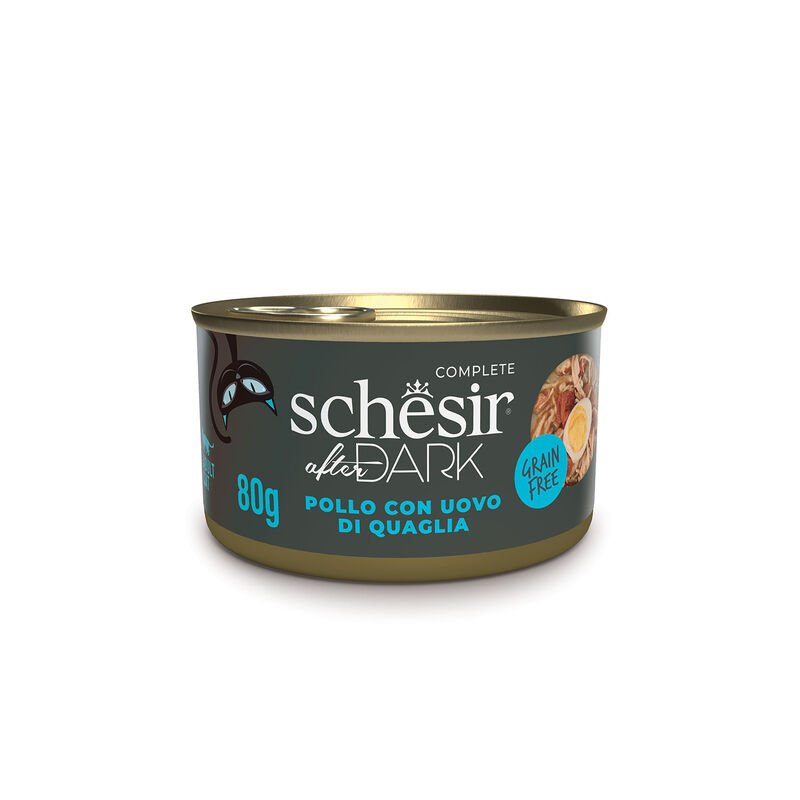 Schesir After Dark Cat Adult Filetti in brodo Pollo e Uova di quaglia 80 gr