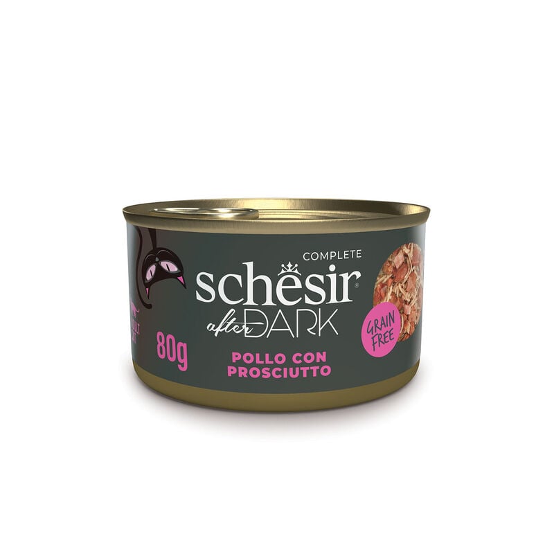Schesir After Dark Cat Adult Filetti in brodo Pollo con Prosciutto 80 gr
