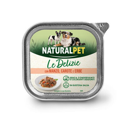 Naturalpet Le Delizie Dog Adult Bocconcini con manzo, carote ed erbe 150gr