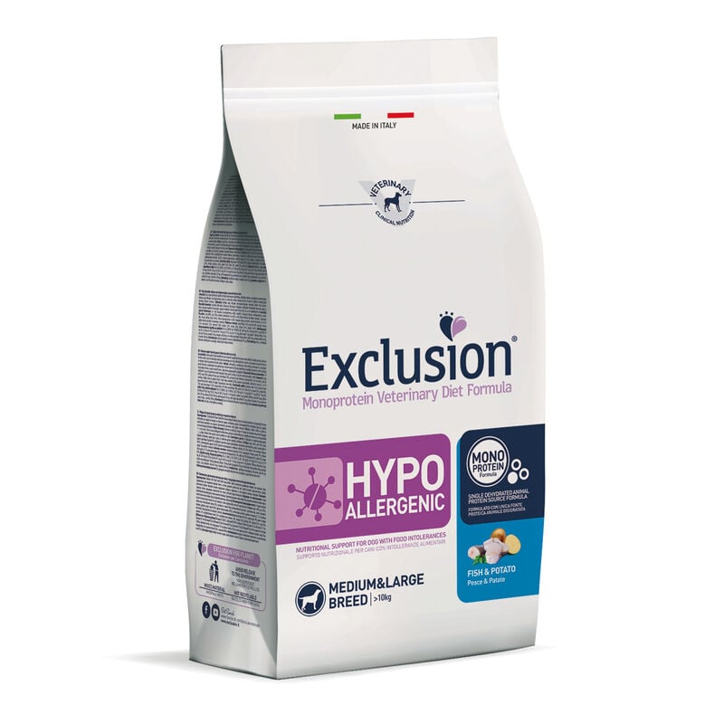 Exclusion Monoprotein Veterinary Diet Dog Medium Large Hypoallergenic Pesce 12 Kg