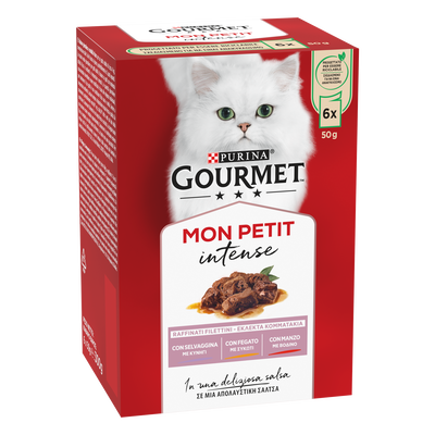 Gourmet Mon Petit Cat Adult con Selvaggina, Fegato, Manzo 6 x 50 gr