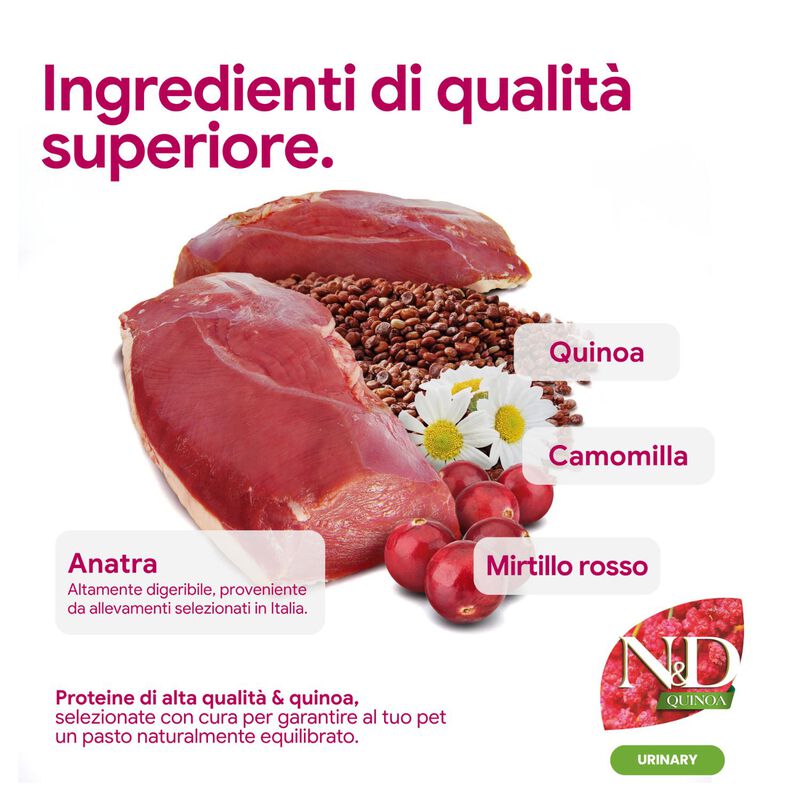 N&D Farmina Quinoa Urinary Cat con Anatra 1,5 kg
