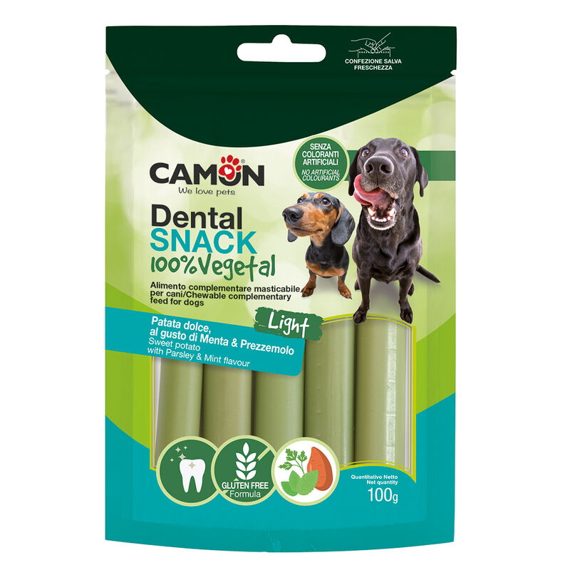 Camon Dental Snacks Light Patata dolce ai gusti prezzemolo e menta 100gr