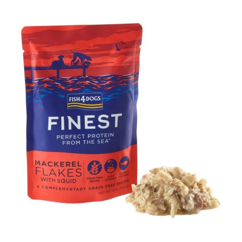 Fish4Dogs Finest Fiocchi di Sgombro con Calamari 100 gr