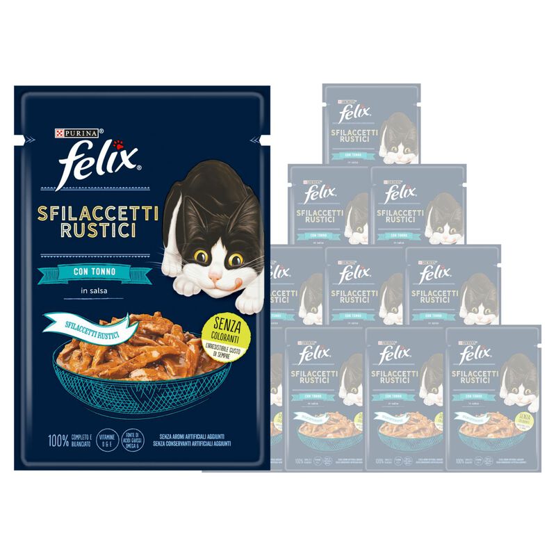 Purina Felix Sfilaccetti Rustici Cat Adult con Tonno 80 gr