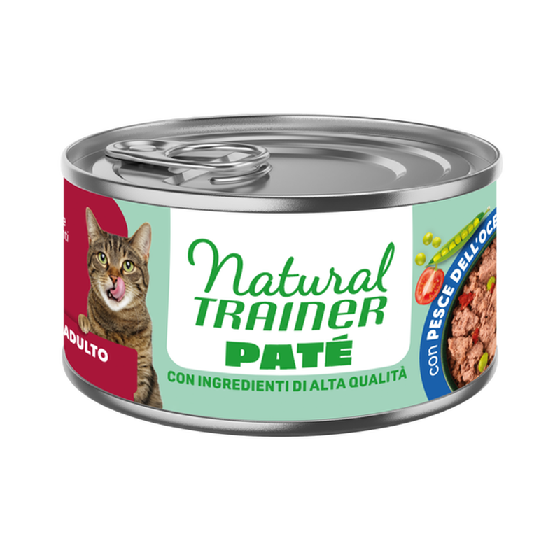 Natural Trainer Pat&eacute; con Pesce dell'Oceano per Gatti Adulti 85gr
