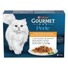 Gourmet Perle Cat Adult Filettini in Salsa Tacchino Tonno Anatra e Agnello 8 x 85 gr