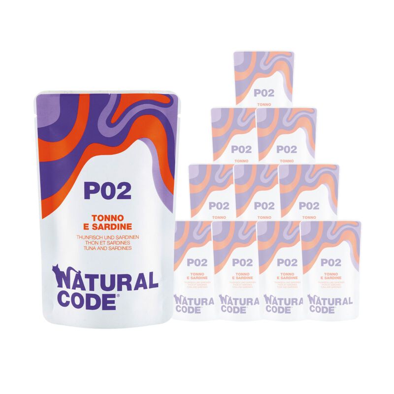 Natural Code Cat P02 Tonno e Sardine 70 gr