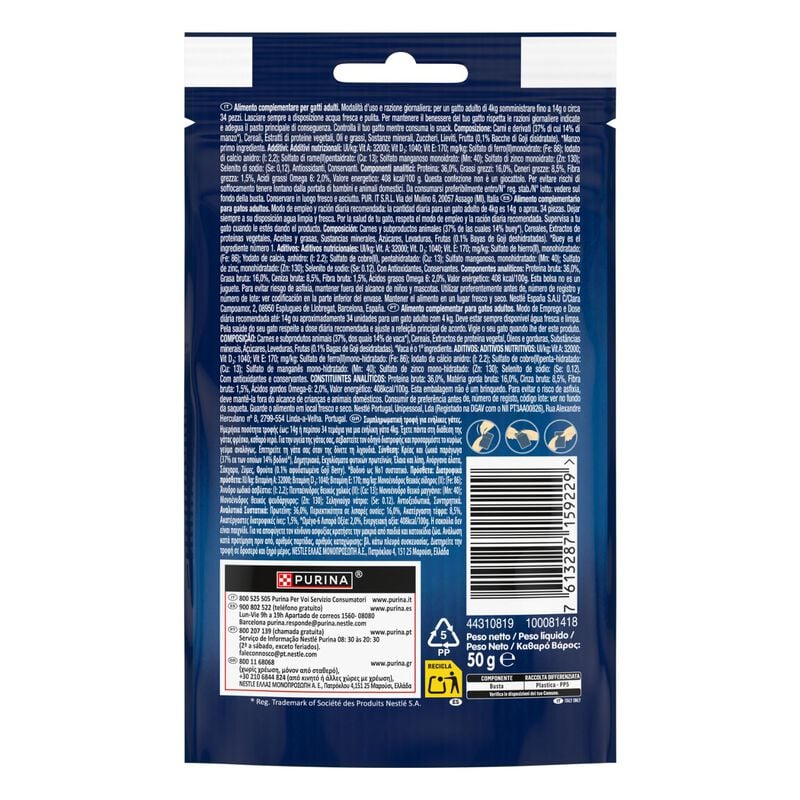 Felix Naturally Delicious Cat Snack con Manzo e Bacche di Goji 50 gr