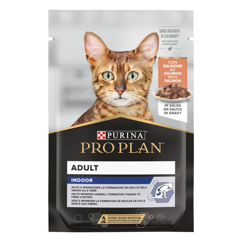 Purina Pro Plan Cat Adult Indoor con Salmone in Salsa 85 gr