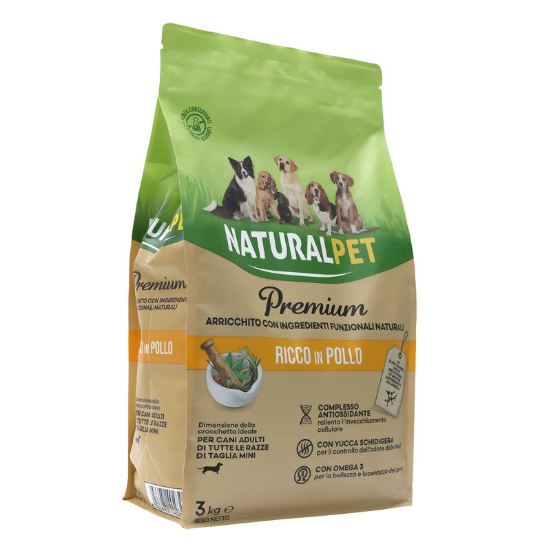Naturalpet Premium Dog Adult Mini ricco in Pollo 3 kg 