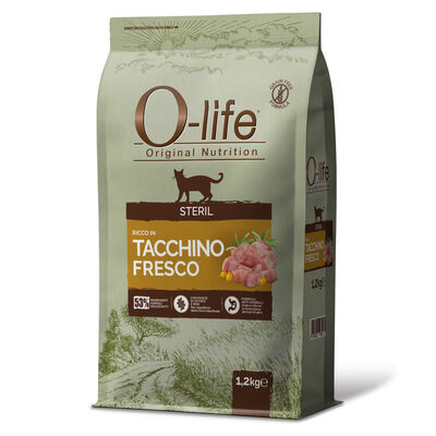 O-life Cat Adult Sterilised con Tacchino 1,2 Kg